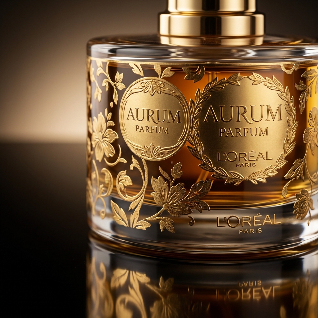 Luxury perfume bottle with gold hot foil stamping